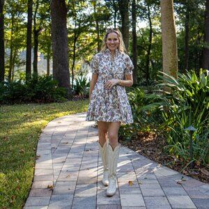 Hermoza Mini Louisa Tunic Dress with Ethnic Floral in Women’s Small